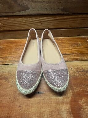 Wanted Pink Glitter Espadrille Flats